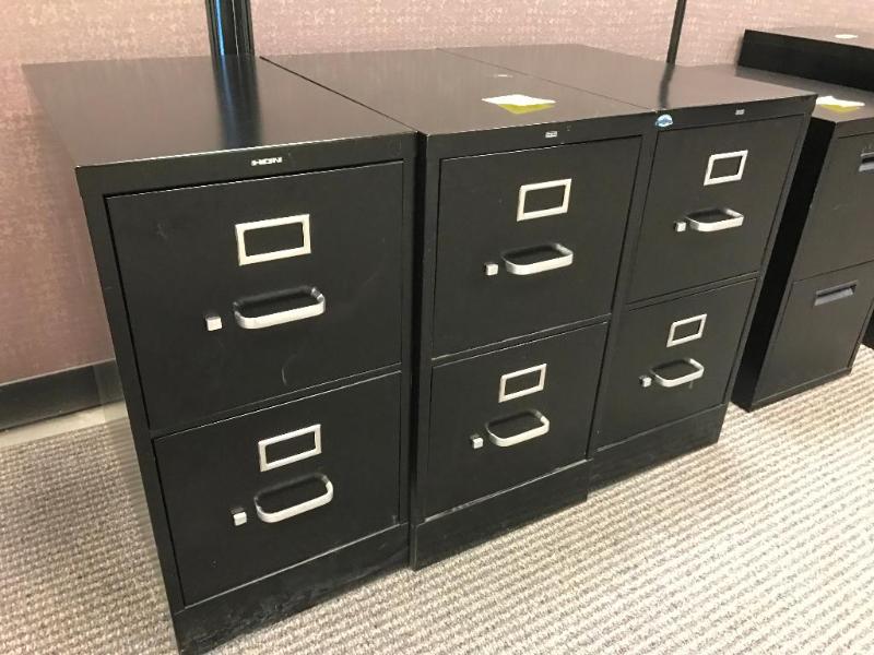 lot 40A image: (3) 2- Door Hon letter size file cabinet 15 ...