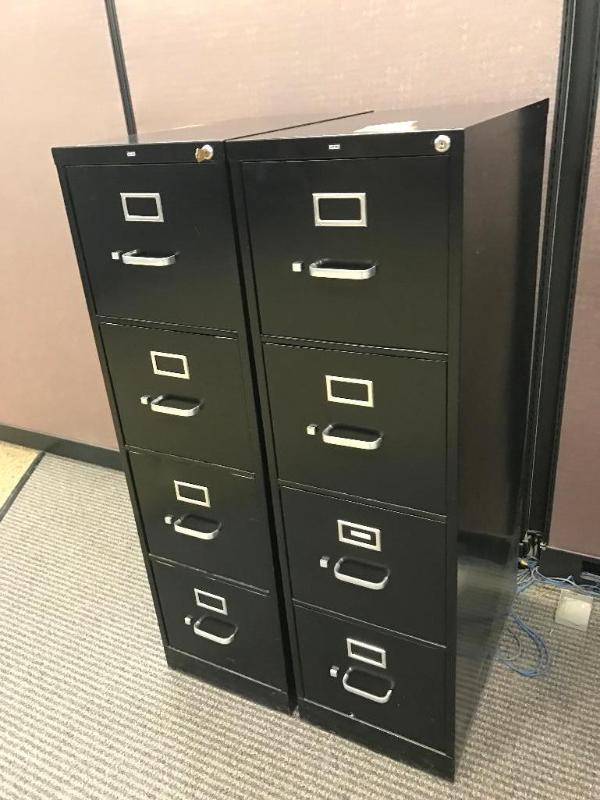lot 40G image: (2)&nbsp4- Door HON letter size file cabinet...