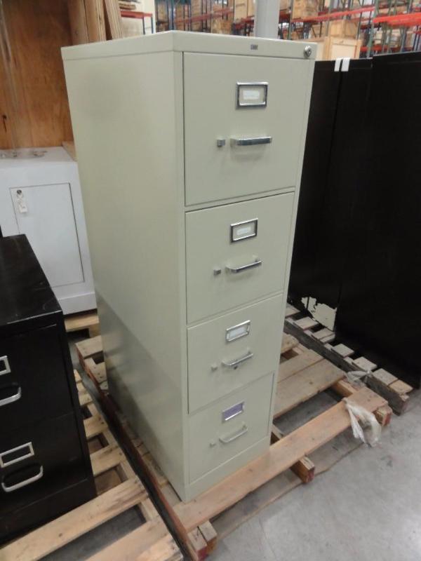 lot 45 image: Hon Tan Metal 4-Door file cabinet Letter size...