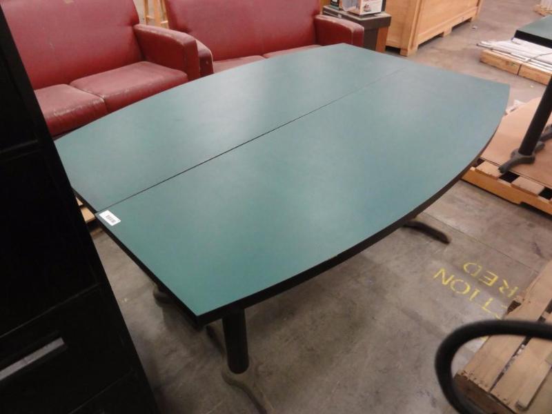 lot 56 image: (2) Green Tables. 18" at each end & ...