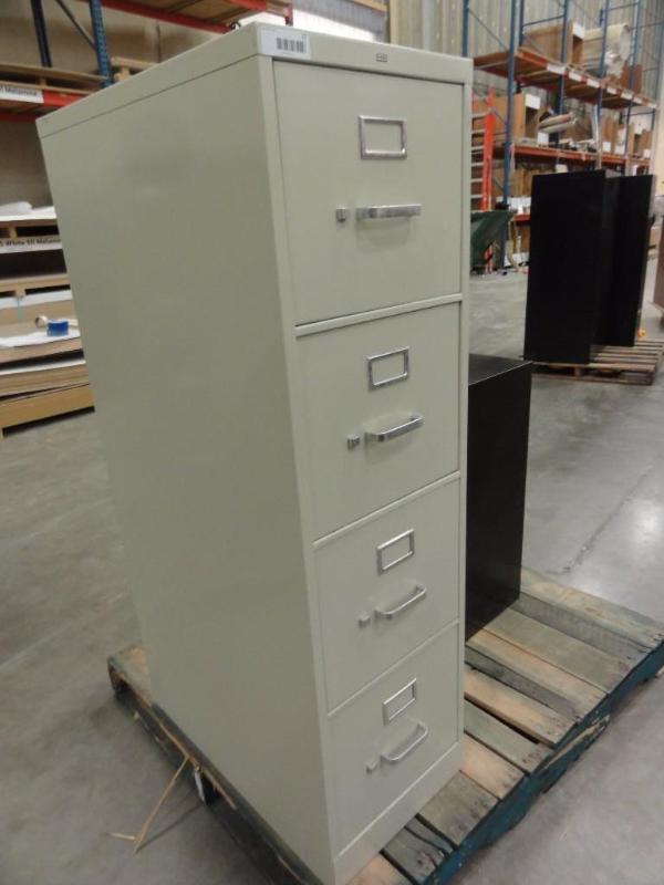 lot 59 image: Hon Tan Metal 4-Door file cabinet Letter size...