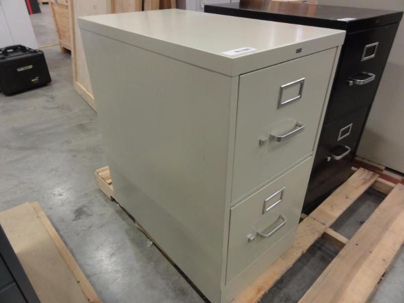 lot 68 image: Hon Tan Metal 2-Door file cabinet Letter size...