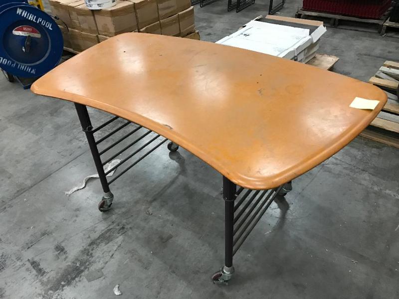 lot 83B image: Adjustable Height Portable desk (dusty)...
