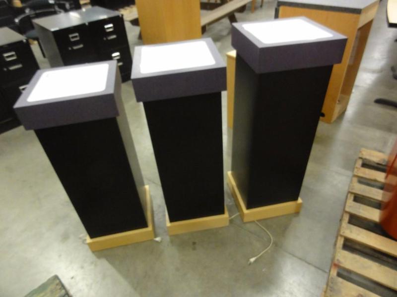 lot 94 image: (3) 14" square display stands all includ...