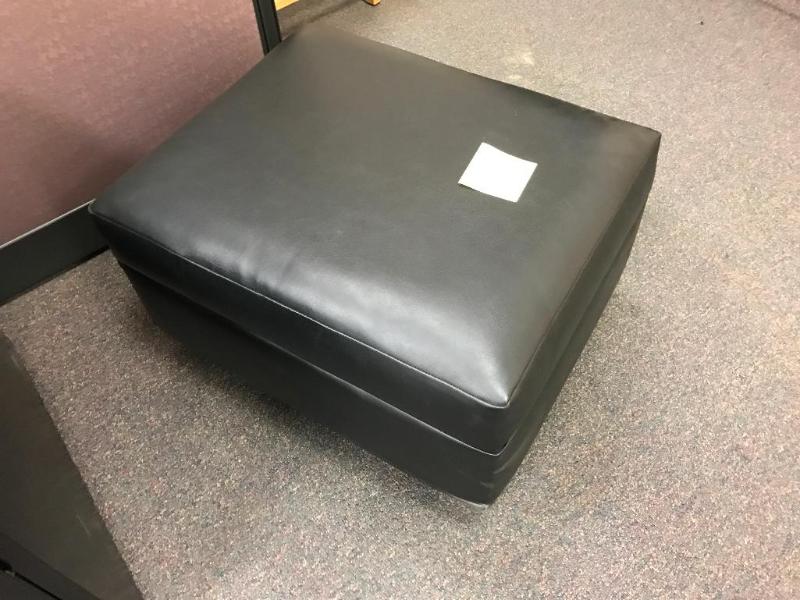 lot 98A image: Leather or leather like ottoman  ...