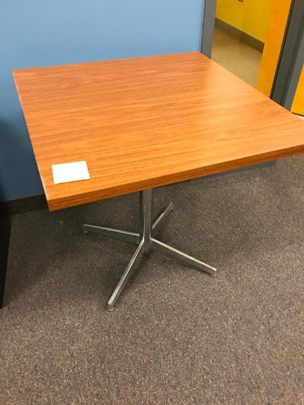 lot 99C image: 30 square table with Chrome Base...