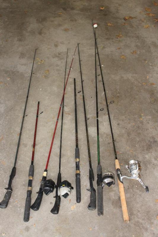 lot 118 image: Fishing Rods and some reels. Please inspect f...
