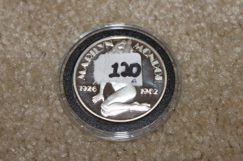 lot 120 image: .999 Troy Ounce Silver Coin- Marilyn Monroe...