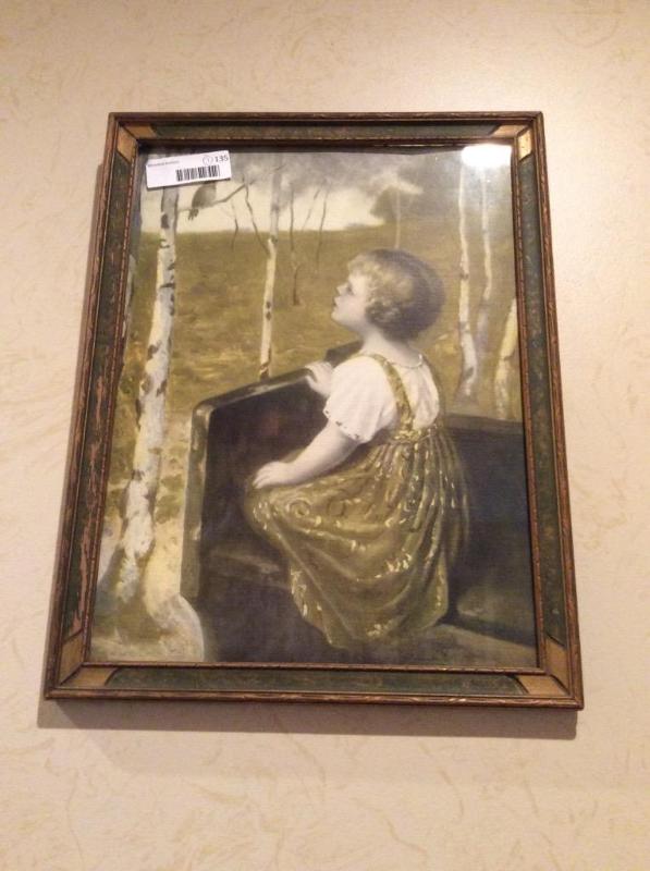 lot 135 image: Spring Song, a little girl listening to the f...