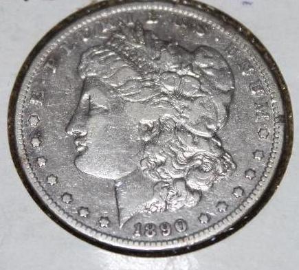 lot 3A image: 1890 CC Carson City Morgan Silver Dollar- the...
