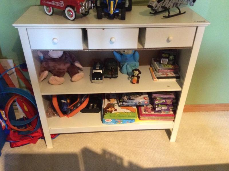 lot 41 image: Storage chest with drawers and shelves. Paint...