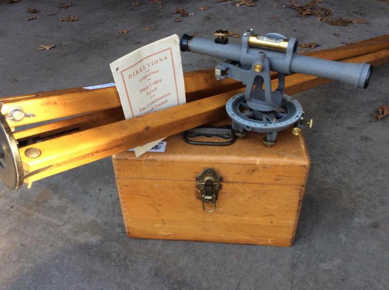 lot 54 image: Combination Transit- level, box, tripod. ...