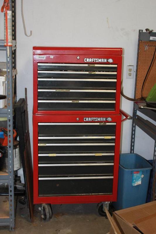 lot 55 image: Craftsman Tool Box. 2 pcs. Top is 26 x 16 x...