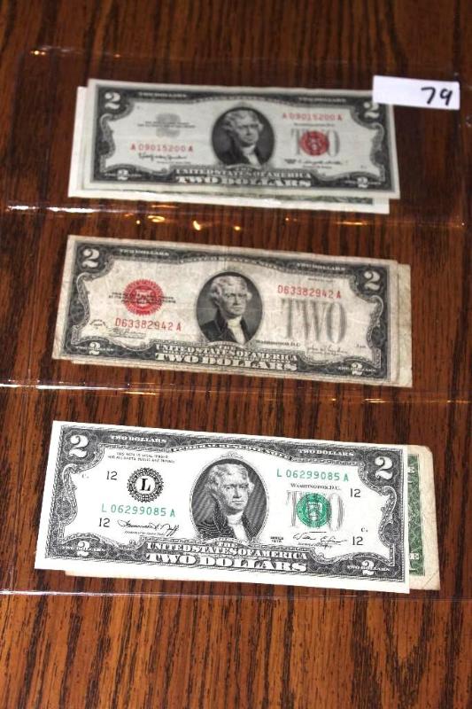 lot 79 image: Collection of miscellaneous 2 dollar bills 1...