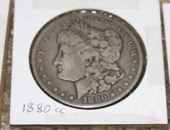 lot 79A image: 1880 CC Carson City Morgan Silver Dollar- the...