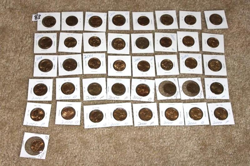 lot 83 image: 41 $1 coins from 2000-2001(Ds & Ps) &nb...