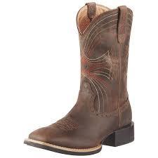Ariat Mens Sport Western Square-Toe Boot - Distressed Brown