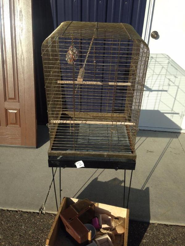 Bird cage and supplies