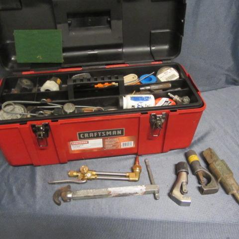 lot 66 image: Tool Box & Plumbing Repair Tools