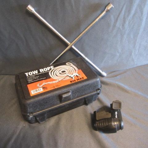 lot 76 image: Tow Rope, Trailer Lock, Tire Iron