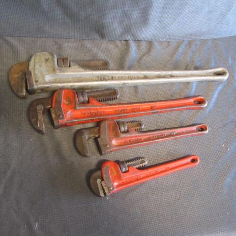 lot 94 image: Aluminum, Ridgid Pipe Wrenches