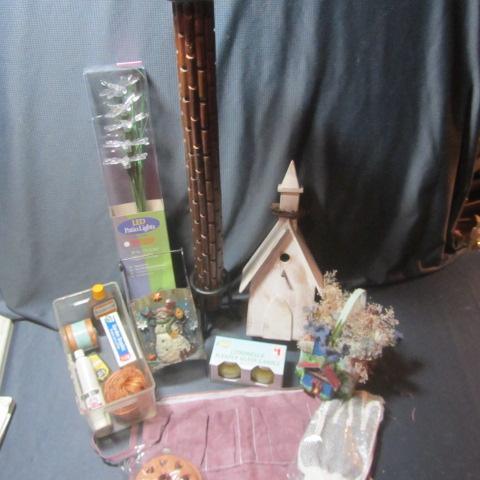 Candle Stand, LED Lights, Birdhouse