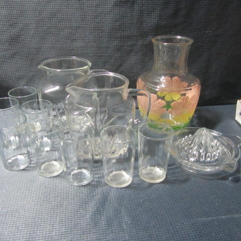 Vintage Juice Pitchers, Glasses