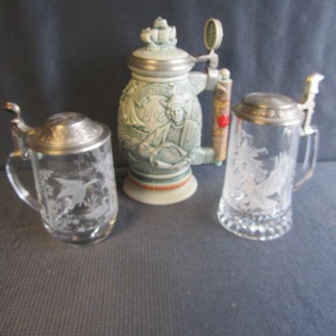 lot 37 image: New World, Eagle & Mallard Steins