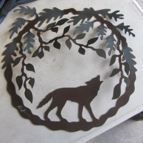 lot 46 image: Wolf Metal Art