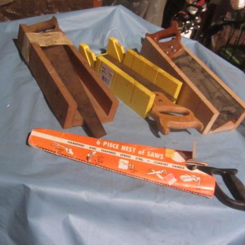 lot 105 image: Miter Boxes, Saws