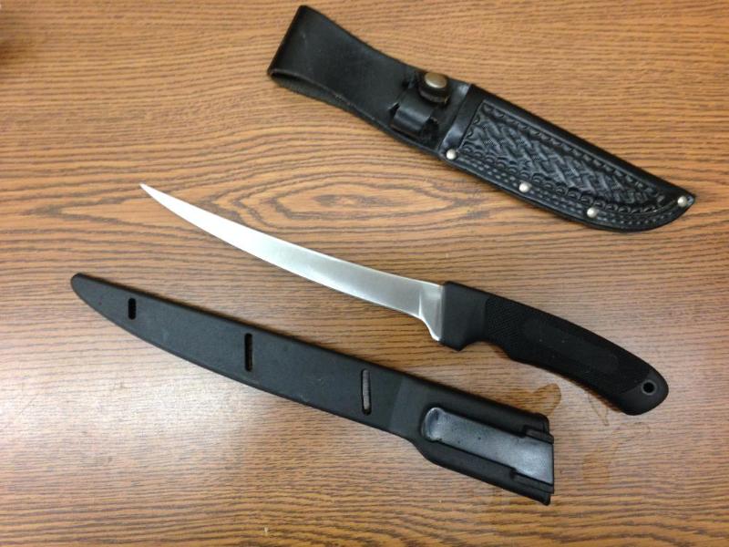 Fillet knife and buck knife scabbard