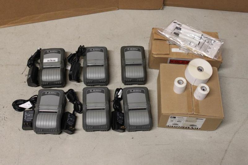 lot 15 image: 6 Zebra QL320plus Wireless Network Printers. ...