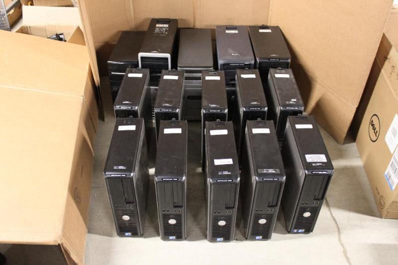 lot 34 image: Large lot of (15) computer workstations. Incl...