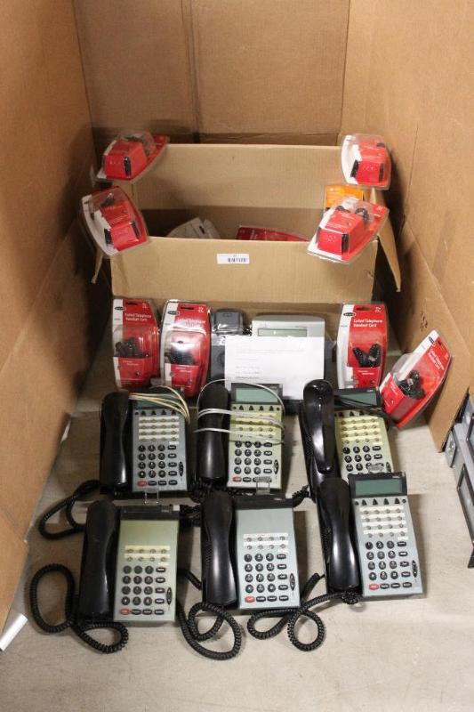 lot 57 image: Large lot of office telephones, and phone cor...