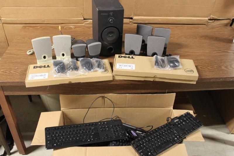 lot 60 image: Large box of computer keyboards and mice. At ...