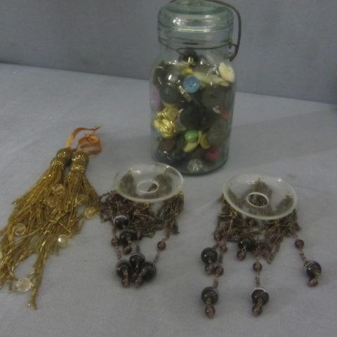 lot 37 image: Sewing Buttons, Tassels, Candle Rings