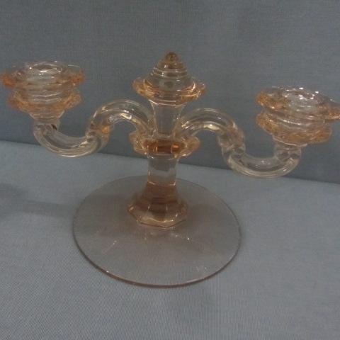 lot 41 image: Pink Depression Candelabra