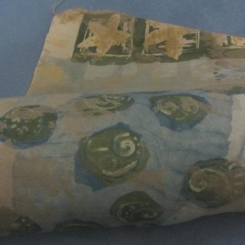 lot 80 image: Bolt Fabric - Ivory, Blue, Green
