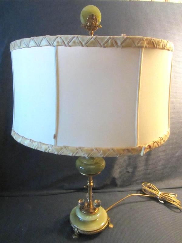 Vintage Marble & Brass Lamp
