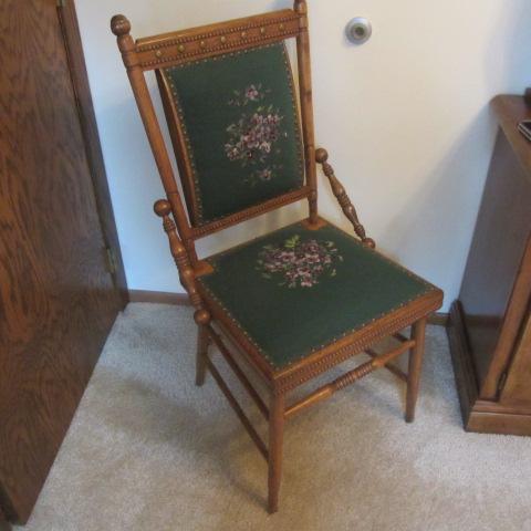 Antique Chair with Needlepoint