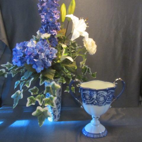 Blue & White Urn & Vase