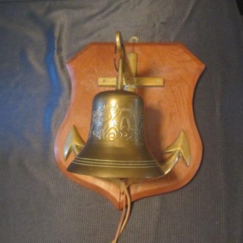 Brass Dragon Bell Mounted With Anchor
