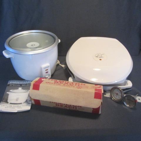 Rice Cooker, Grill, Electric Knife, Thermometers
