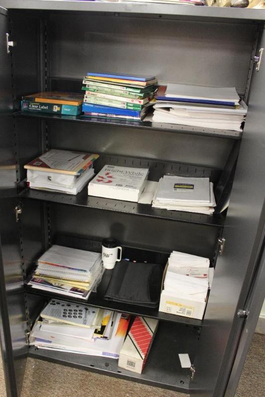 lot 105A image: CONTENTS of metal storage cabinet. Tons of of...