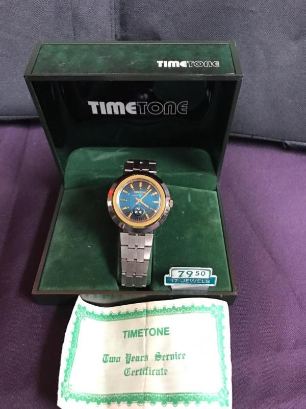 lot 5E image: Rare TIMETONE 17 Jewel Vintage Watch with ori...