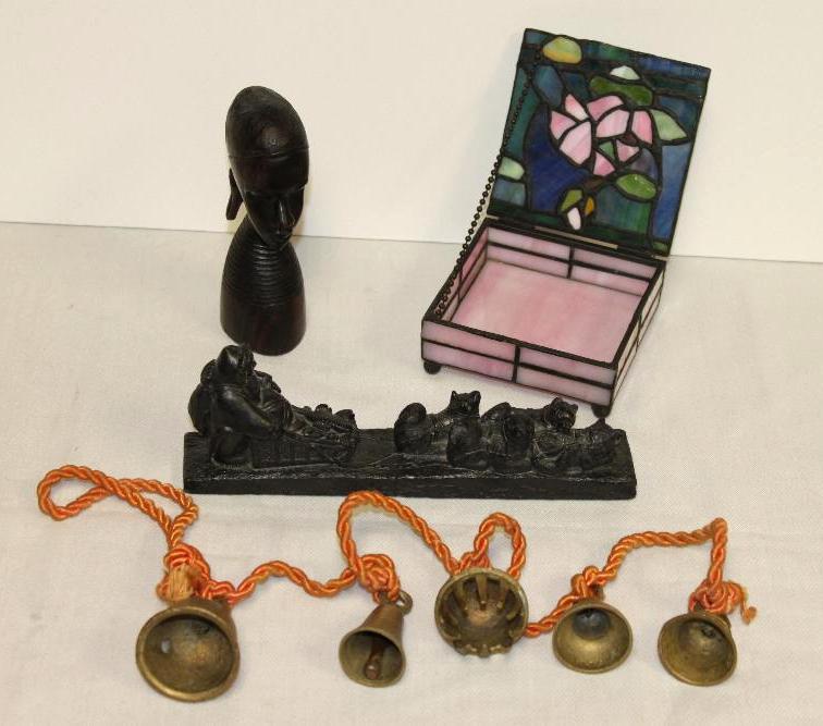 lot 66 image: Miniature Stained Glass (Tiffany-Like) Jewelr...
