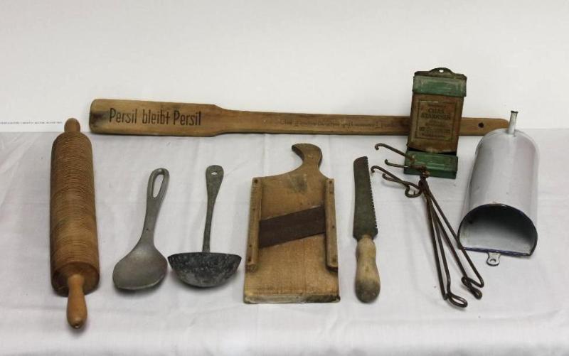 lot 9 image: Antique Kitchen Lot Antique Grater, Knife, a...