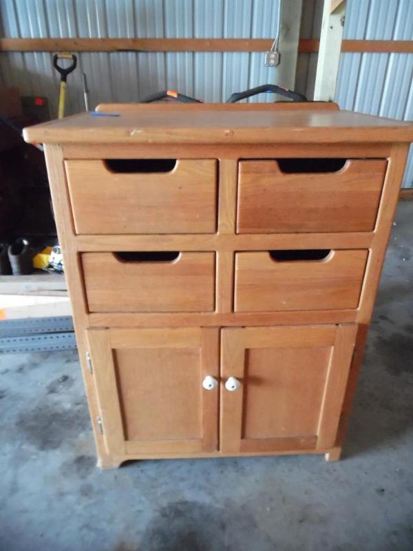 Wooden 4 drawer 2 door kitchen cabinet. Good...