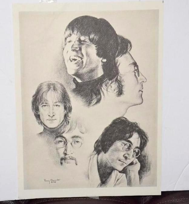 lot 2B image: Beatles Print by Penny Alexander 1981...