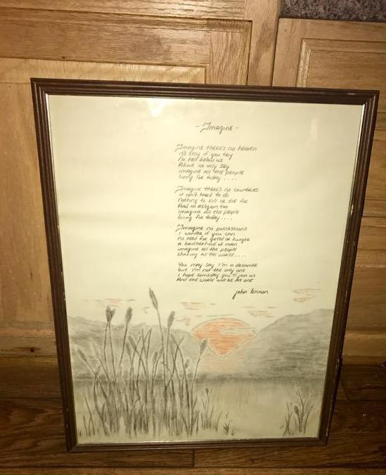 lot 31C image: John Lennon Imagine this is done using chal...